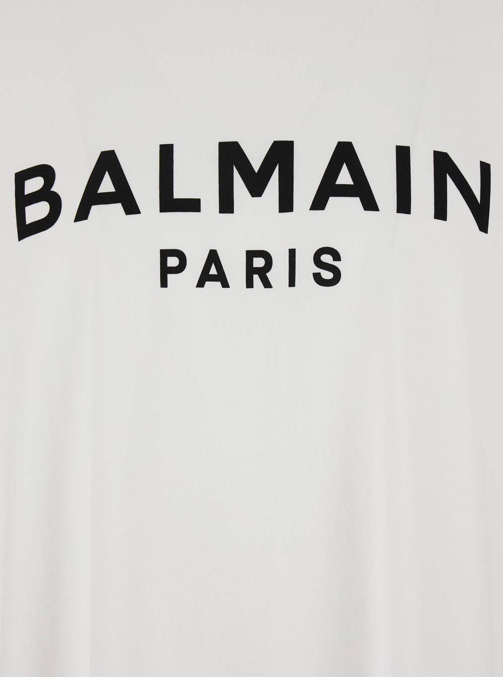 Balmain Men White Crewneck T-Shirt With Logo Lettering On The Front In Cotton Man BALMAIN