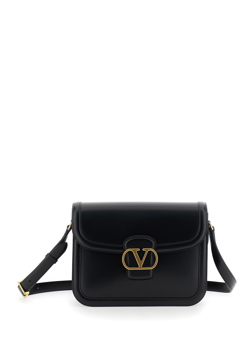 Valentino Garavani Men Black Shoulder Bag With Vlogo Detail On The Front In Leather Man VALENTINO GARAVANI