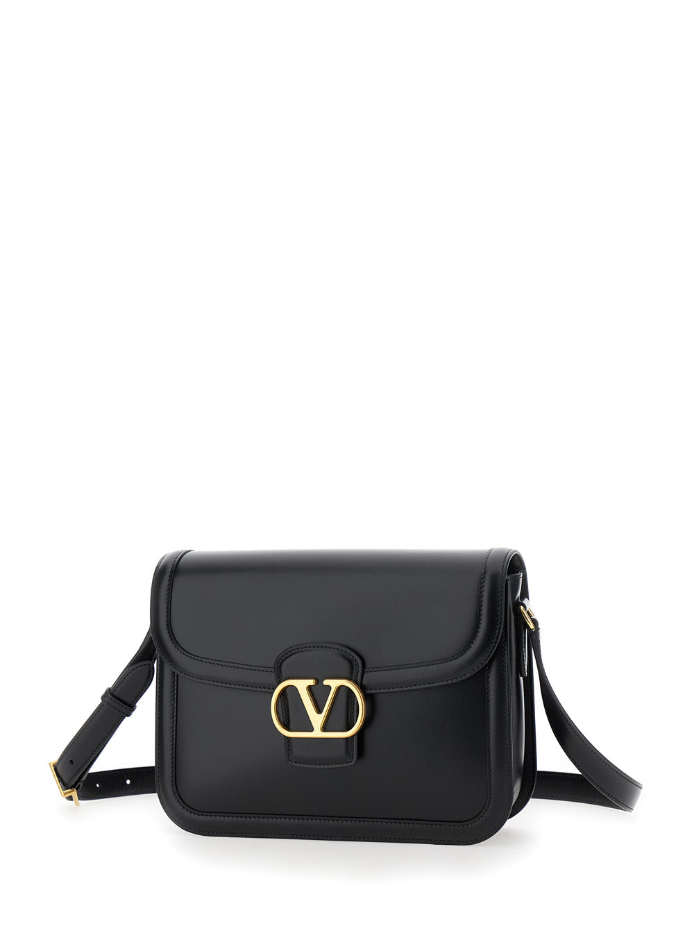 Valentino Garavani Men Black Shoulder Bag With Vlogo Detail On The Front In Leather Man VALENTINO GARAVANI