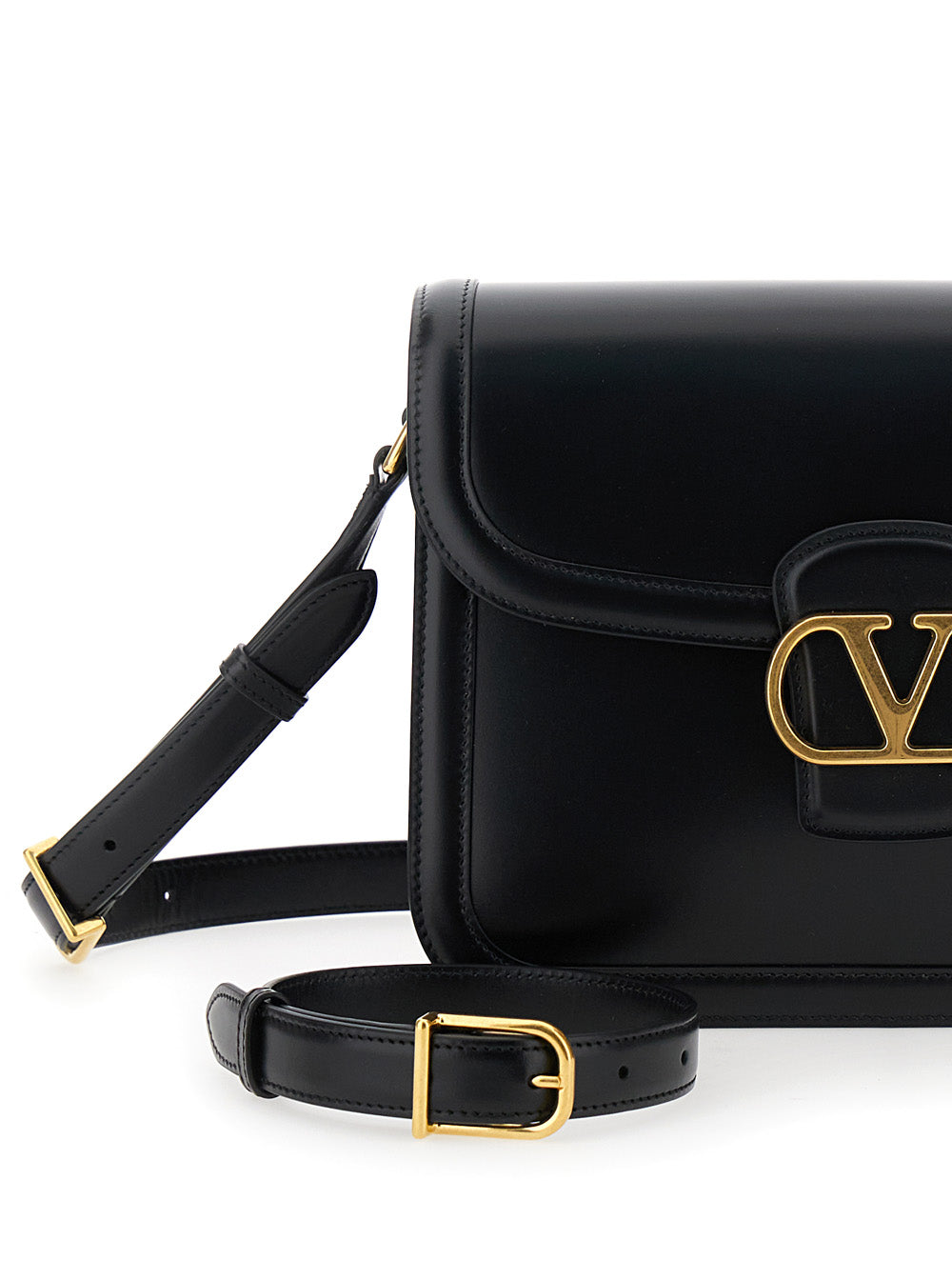 Valentino Garavani Men Black Shoulder Bag With Vlogo Detail On The Front In Leather Man VALENTINO GARAVANI