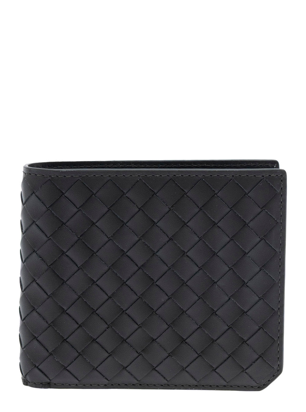 Bottega Veneta Men Green Bi-Fold Wallet With Intrecciato Motif And Embossed Logo Lettering On The Inside In Leather Man BOTTEGA VENETA