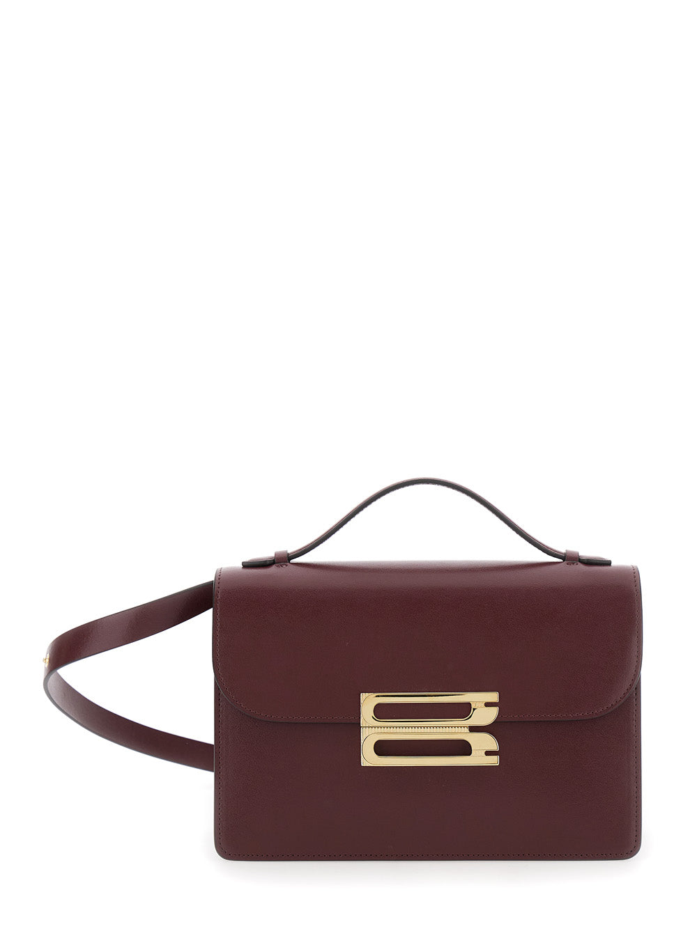 Victoria Beckham Women 'Dorian' Bordeaux Shoulder Bag With Adjustable And Removable Shoulder Strap And Logo Plaque On The Front In Leather Woman VICTORIA BECKHAM