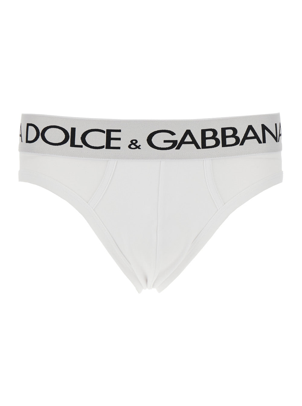 Dolce & Gabbana Men White Briefs With Elastic Waist And Logo Lettering In Cotton Man DOLCE & GABBANA