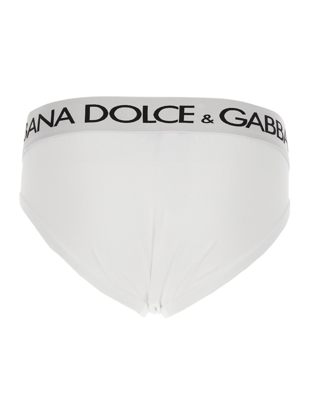 Dolce & Gabbana Men White Briefs With Elastic Waist And Logo Lettering In Cotton Man DOLCE & GABBANA
