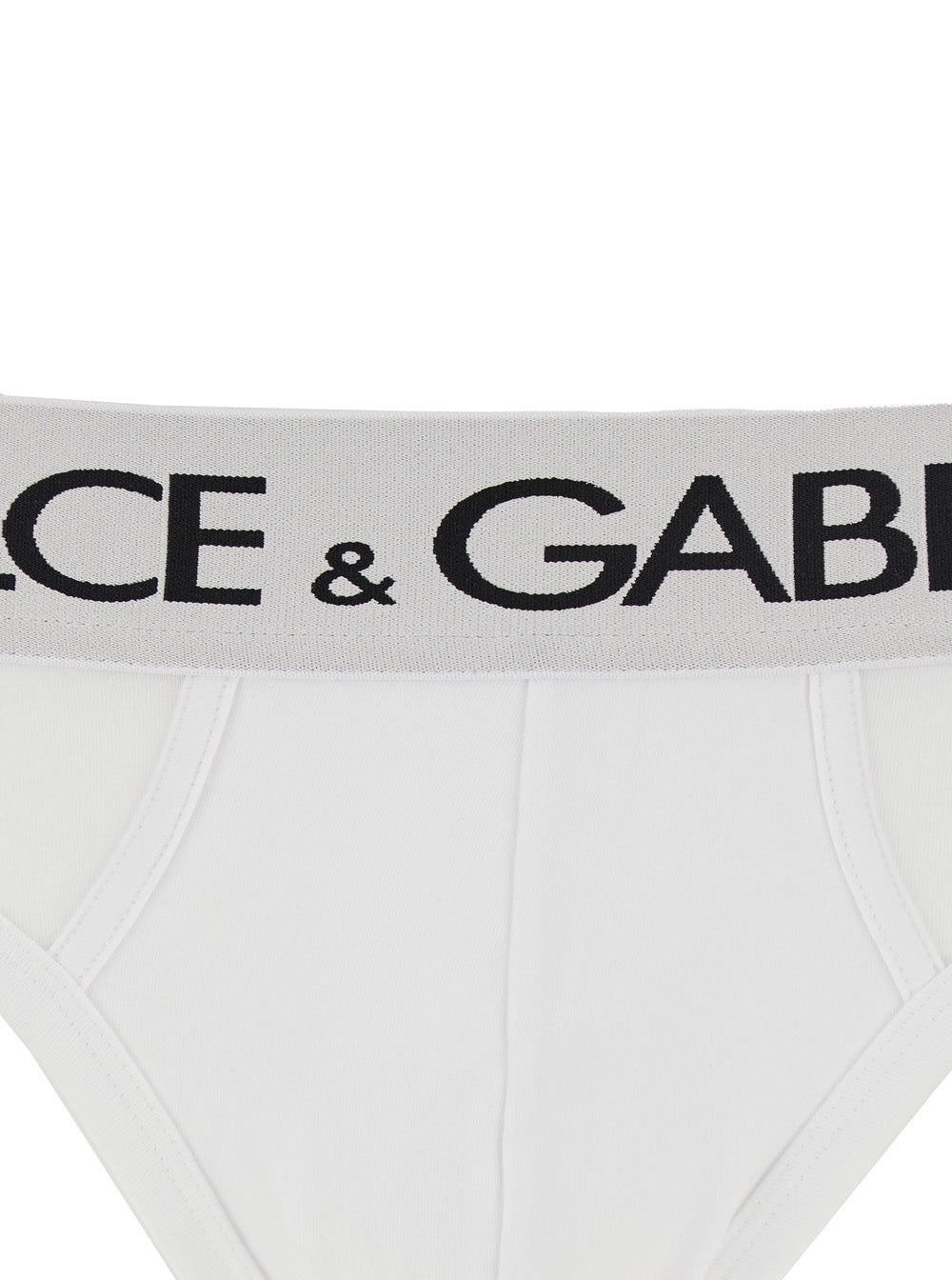 Dolce & Gabbana Men White Briefs With Elastic Waist And Logo Lettering In Cotton Man DOLCE & GABBANA