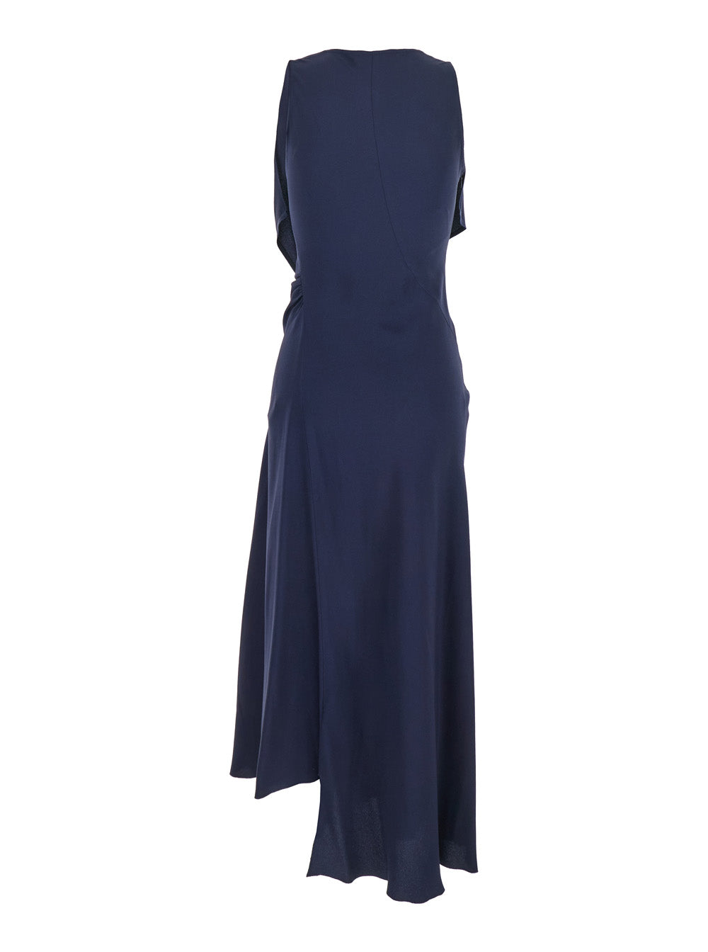Victoria Beckham Women Blue Sleeveless Long Dress With V Neck In Fabric Woman VICTORIA BECKHAM