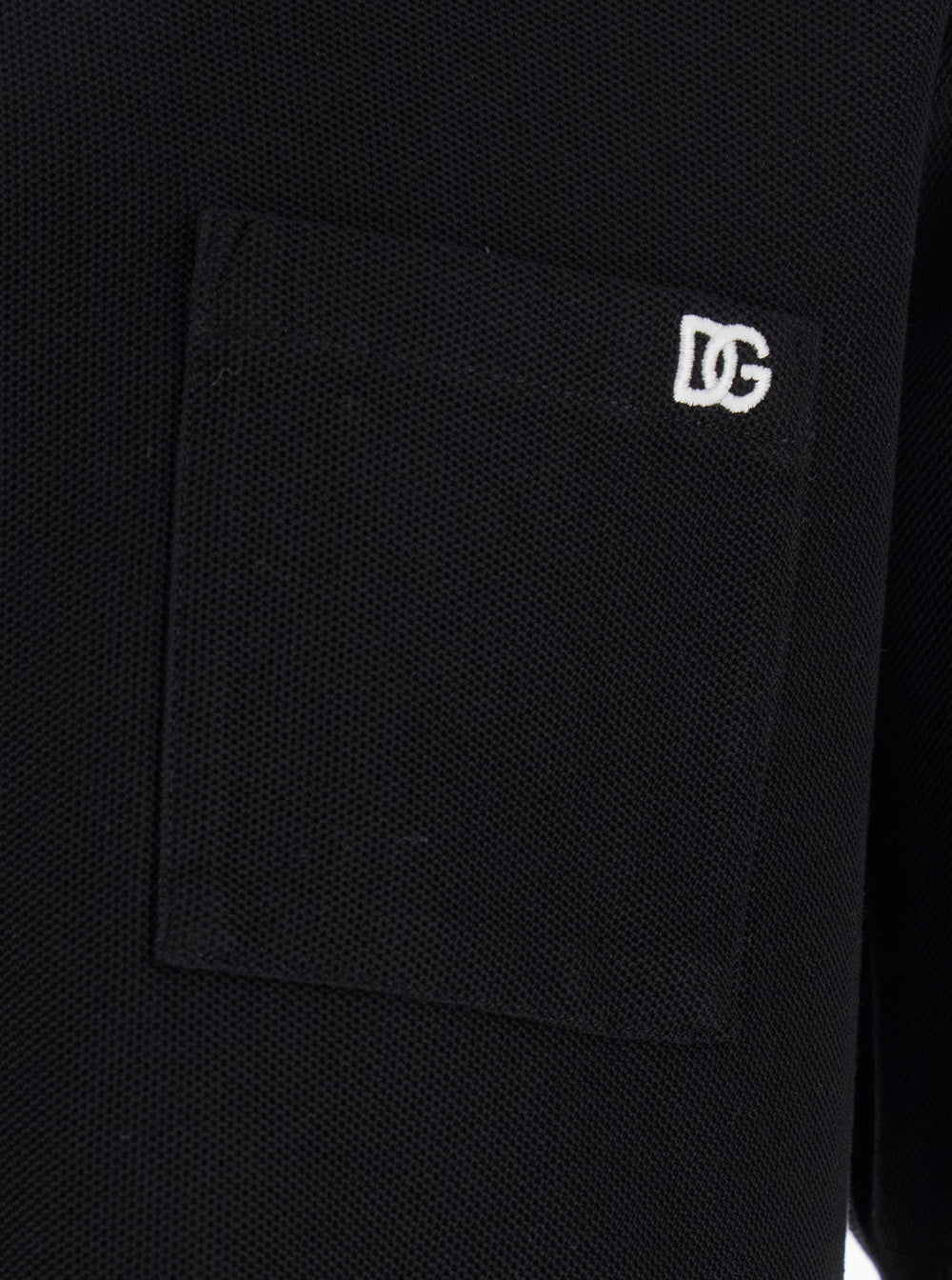 Dolce & Gabbana Men Black Crewneck T-Shirt With Logo Embroidery On The Front In Cotton Man DOLCE & GABBANA