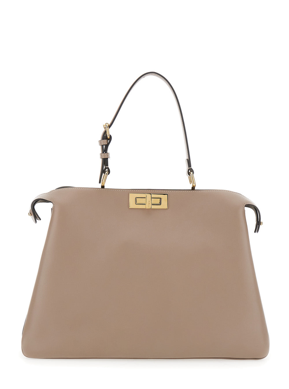 Fendi Women 'Pekaboo Soft Large' Grey Handbag With Twist Lock In Leather Woman FENDI