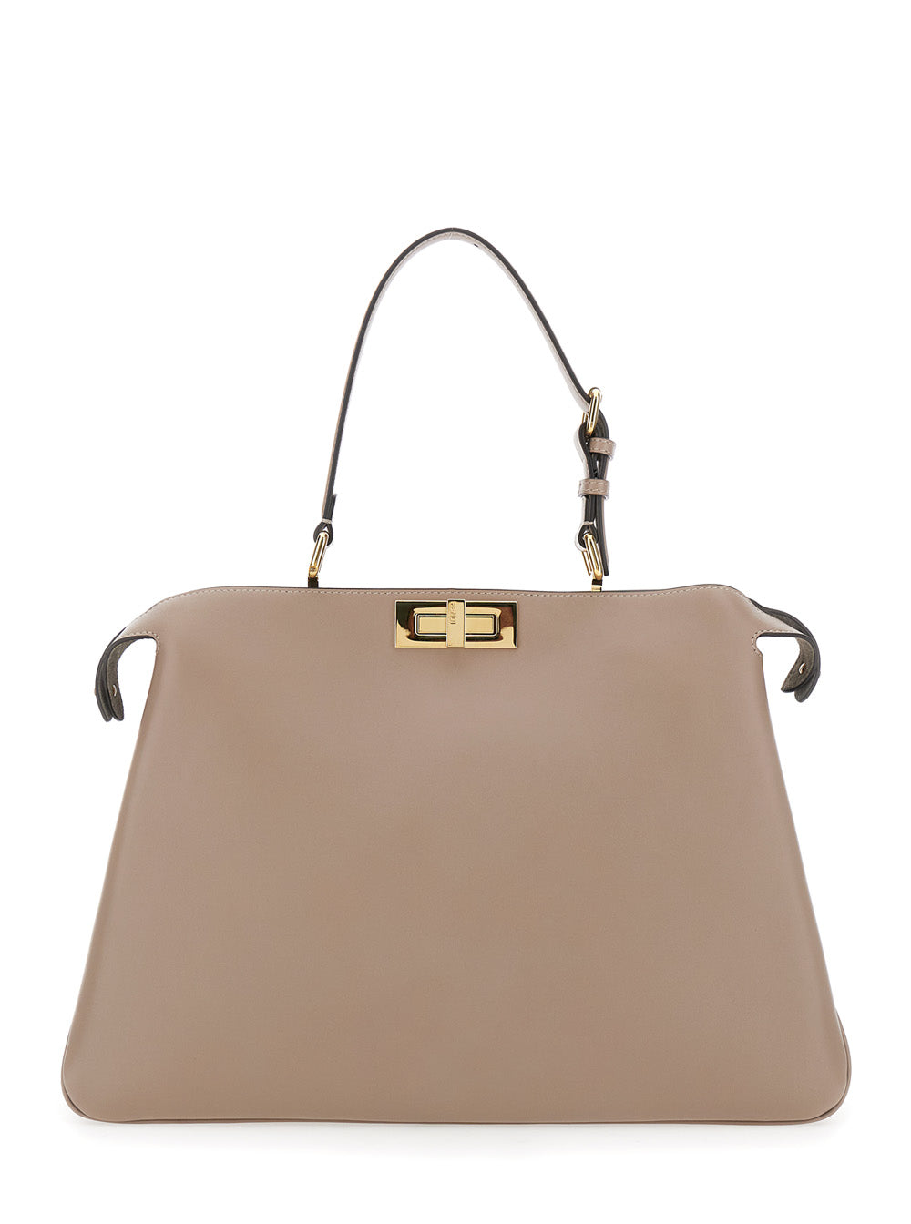 Fendi Women 'Pekaboo Soft Large' Grey Handbag With Twist Lock In Leather Woman FENDI