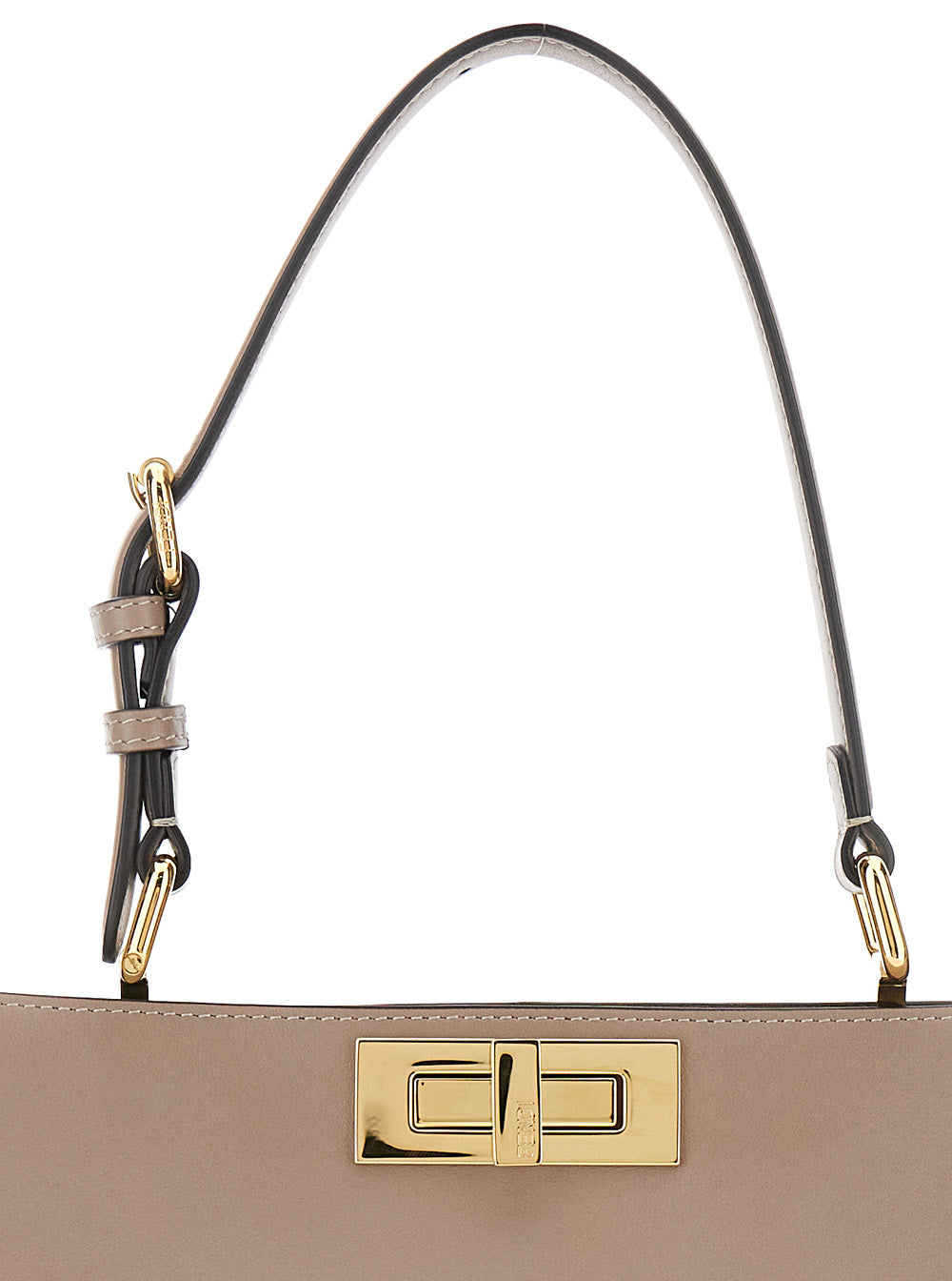 Fendi Women 'Pekaboo Soft Large' Grey Handbag With Twist Lock In Leather Woman FENDI