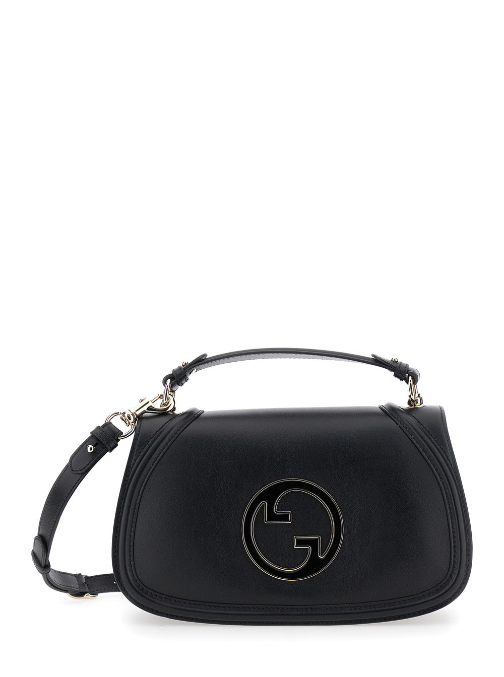 Gucci Women 'Blondie' Black Handbag With Gg Logo Plaque On The Front In Leather Woman GUCCI