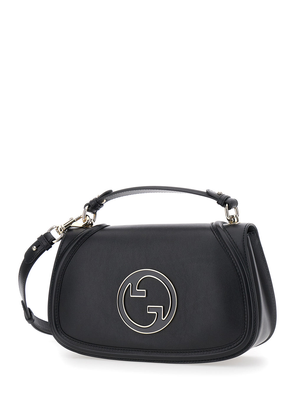 Gucci Women 'Blondie' Black Handbag With Gg Logo Plaque On The Front In Leather Woman GUCCI