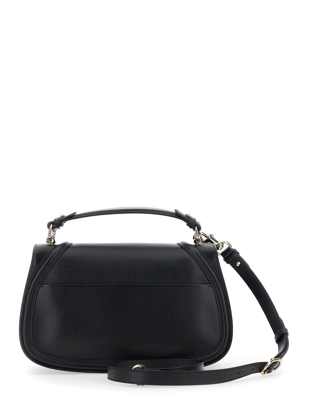 Gucci Women 'Blondie' Black Handbag With Gg Logo Plaque On The Front In Leather Woman GUCCI