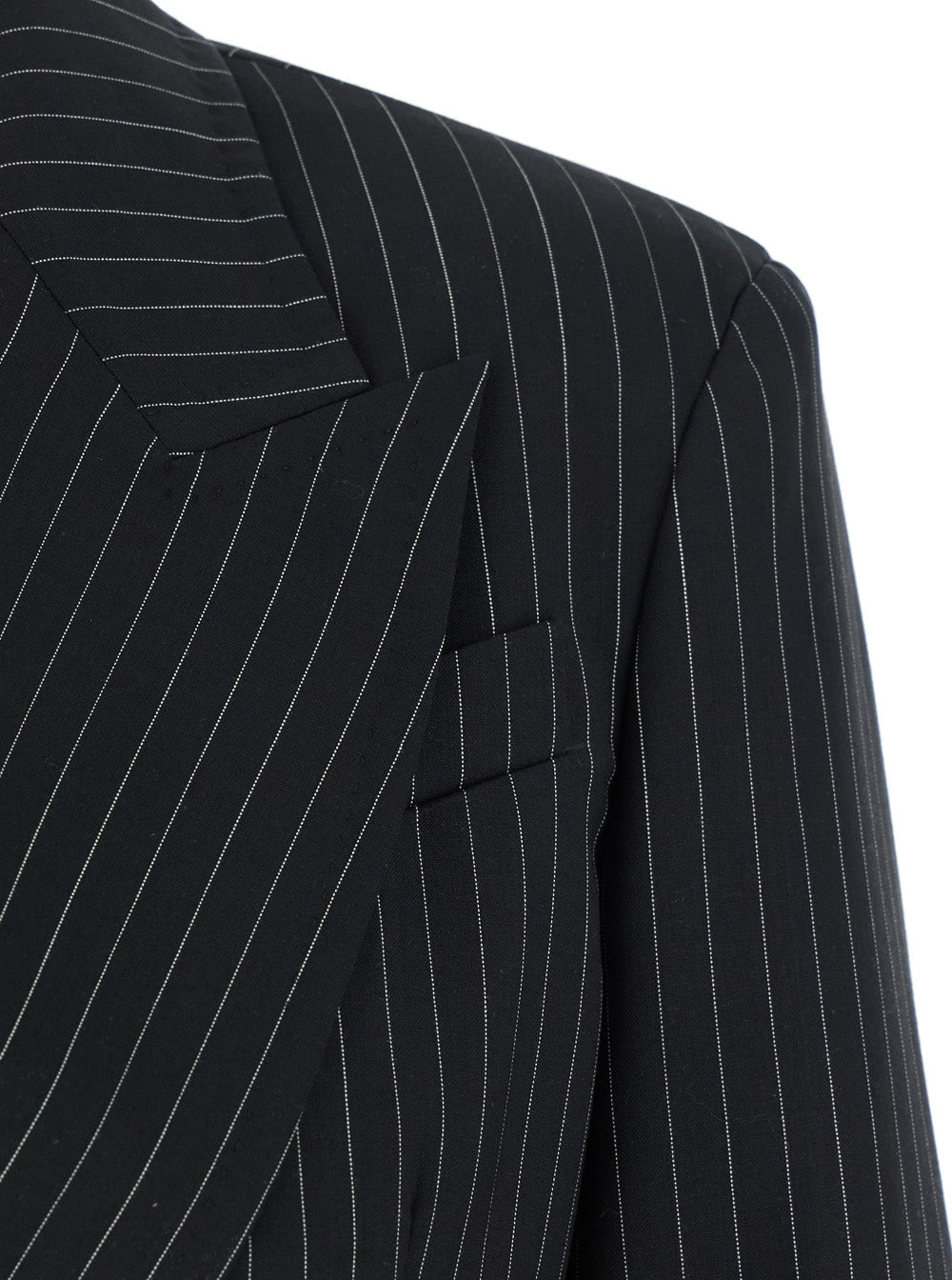Max Mara Women 'Mattia' Black Double-Breasted Jacket With Peak Revers And All-Over Striped Motif In Wool Woman MAX MARA