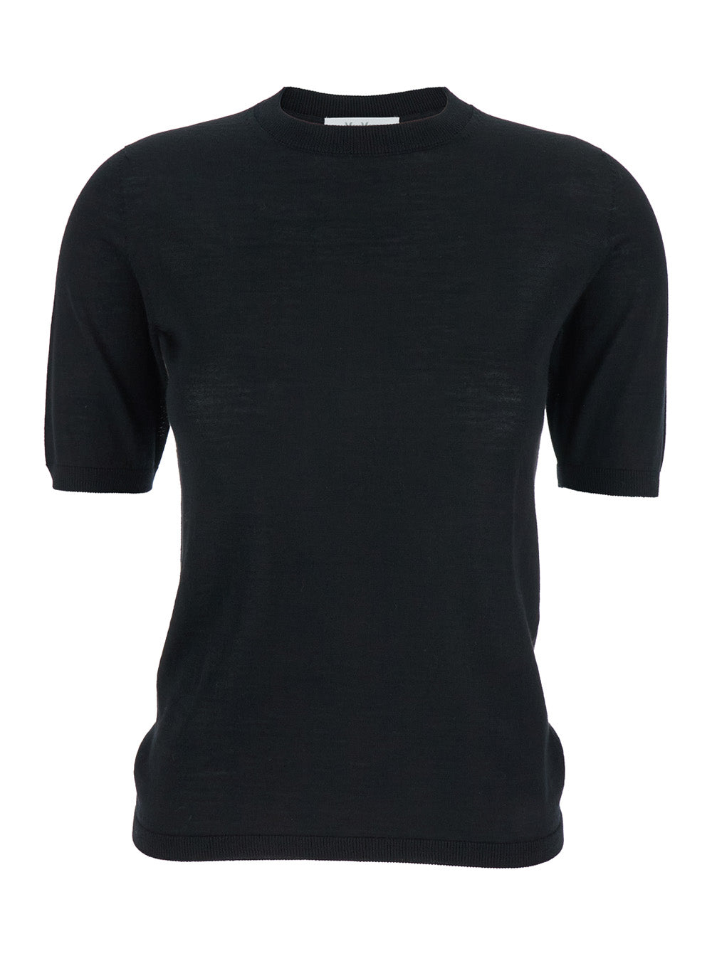 Max Mara Women 'Gerico' Black Crewneck Sweater With Short Sleeves In Wool Woman MAX MARA