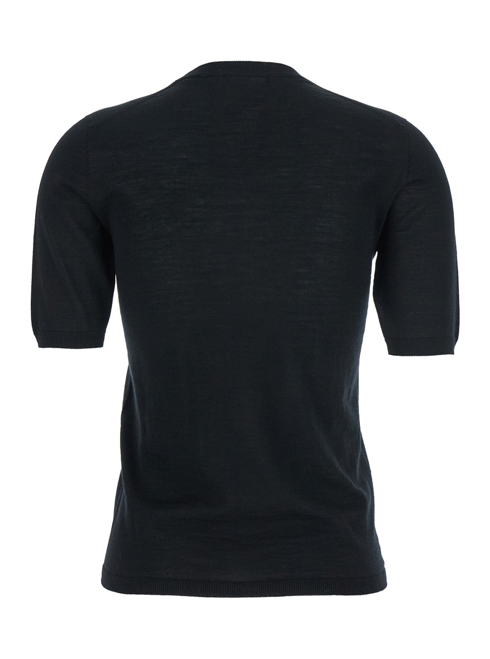 Max Mara Women 'Gerico' Black Crewneck Sweater With Short Sleeves In Wool Woman MAX MARA