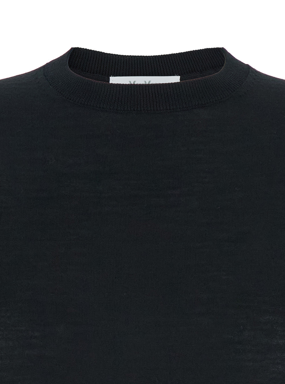 Max Mara Women 'Gerico' Black Crewneck Sweater With Short Sleeves In Wool Woman MAX MARA