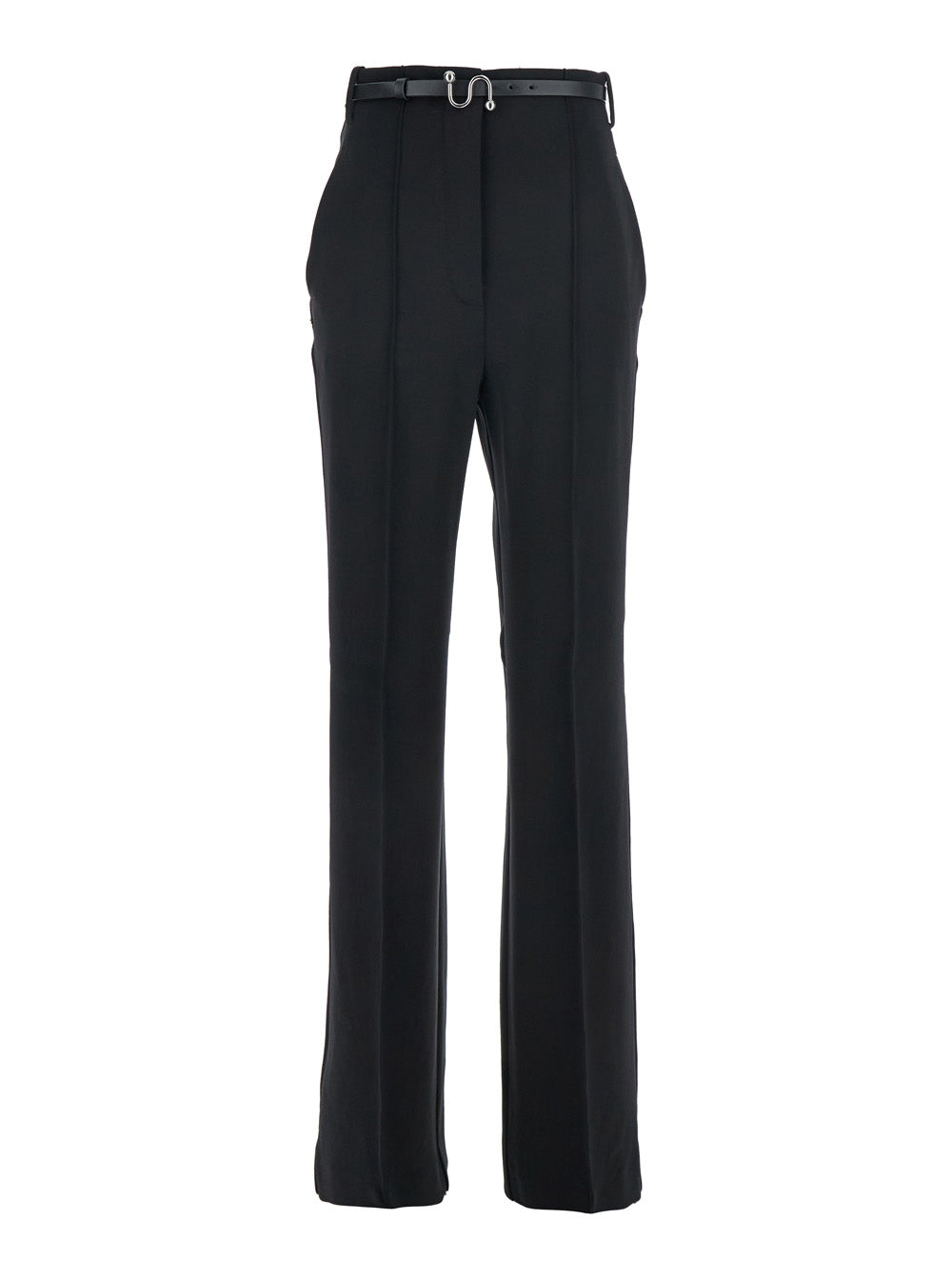 Sportmax Women 'Texas' Black Pants With Belt With Metallic Buckle In Fabric Woman