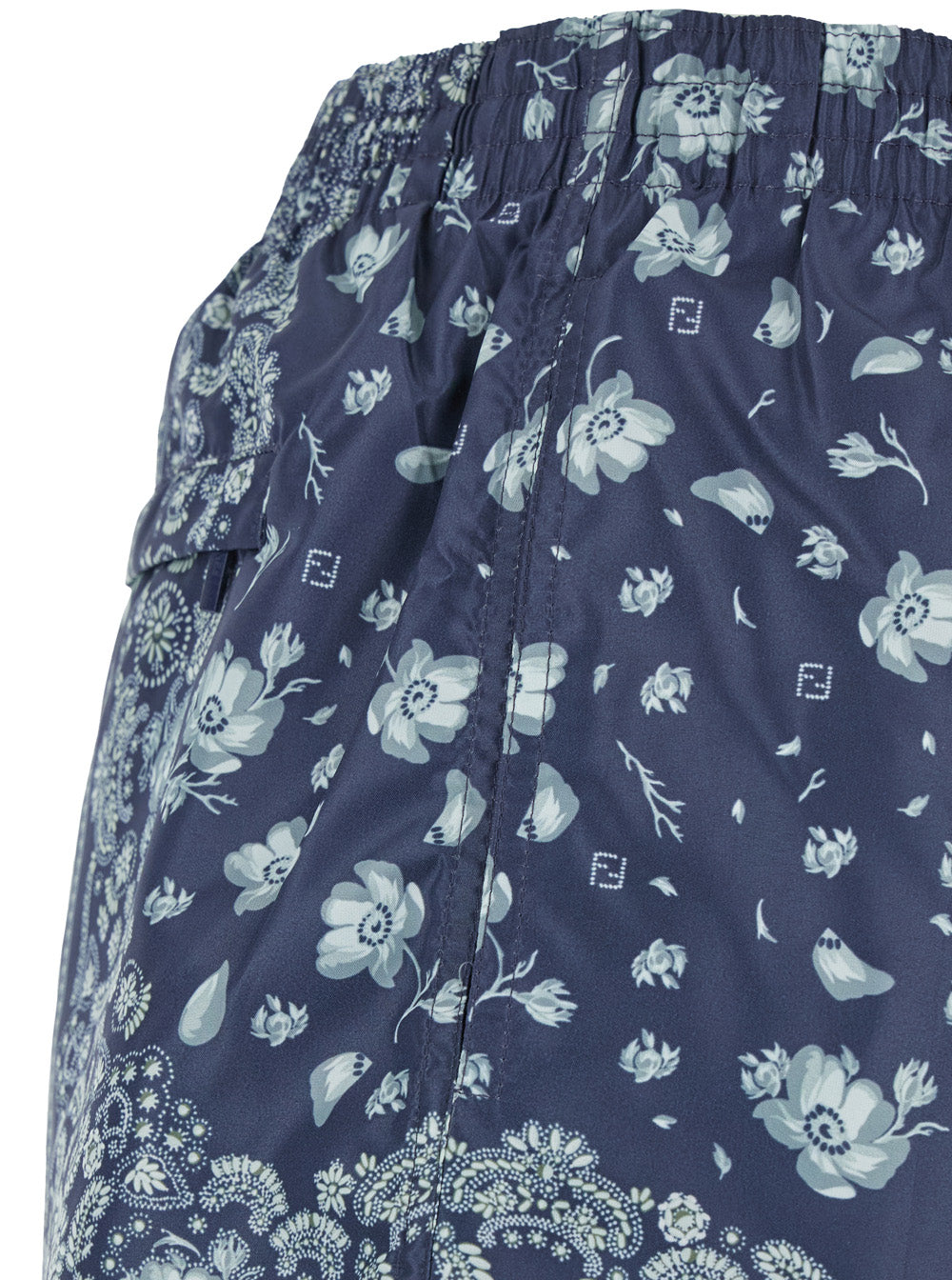 Fendi Men Blue Swimsuit With Elasticated Waist And All-Over Ff Motif In Tech Fabric Man FENDI