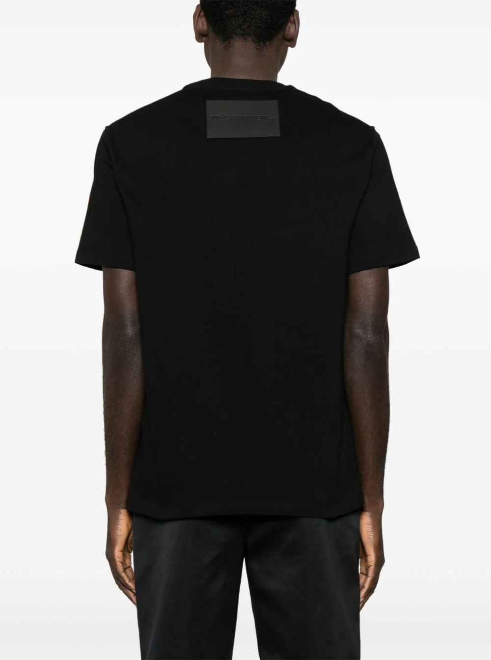 Jil Sander Men Black Crewneck T-Shirt With Logo Patch On The Rear In Cotton Man JIL SANDER
