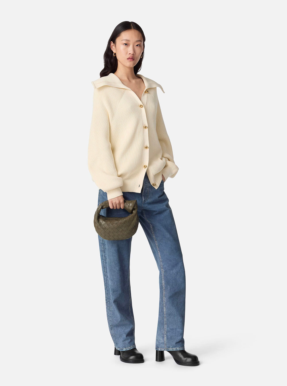 Bottega Veneta Women 'Jodie' Green Mini Handbag With Knot Detail And Intrecciato Motif In Leather Woman BOTTEGA VENETA