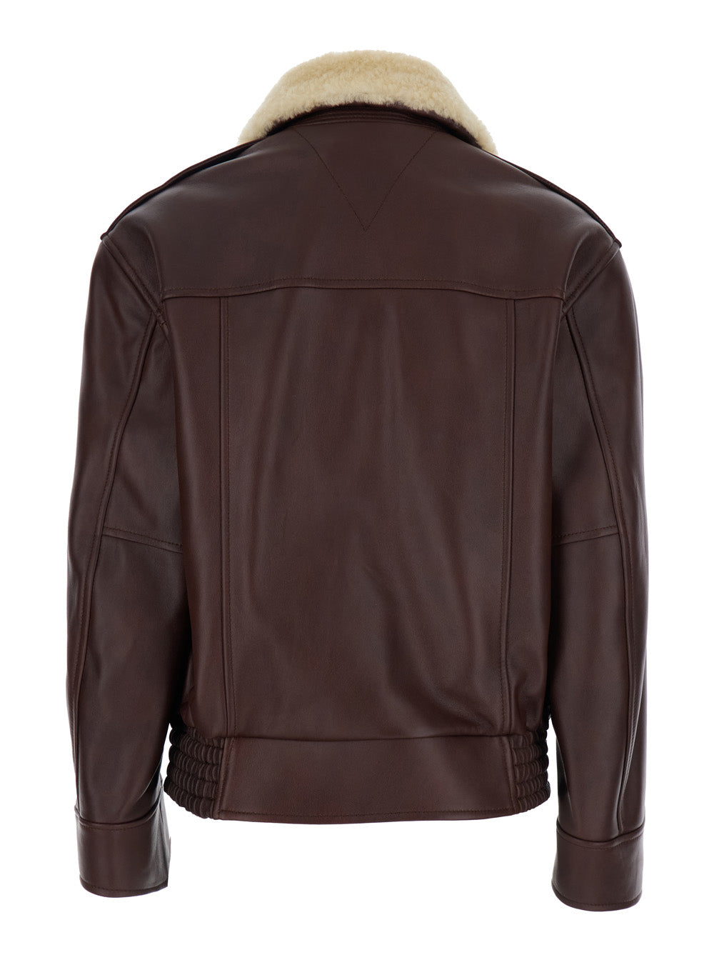 Bottega Veneta Women Brown Shearling Coat With Removable Fur Collar And Front Zip Closure In Leather Woman BOTTEGA VENETA
