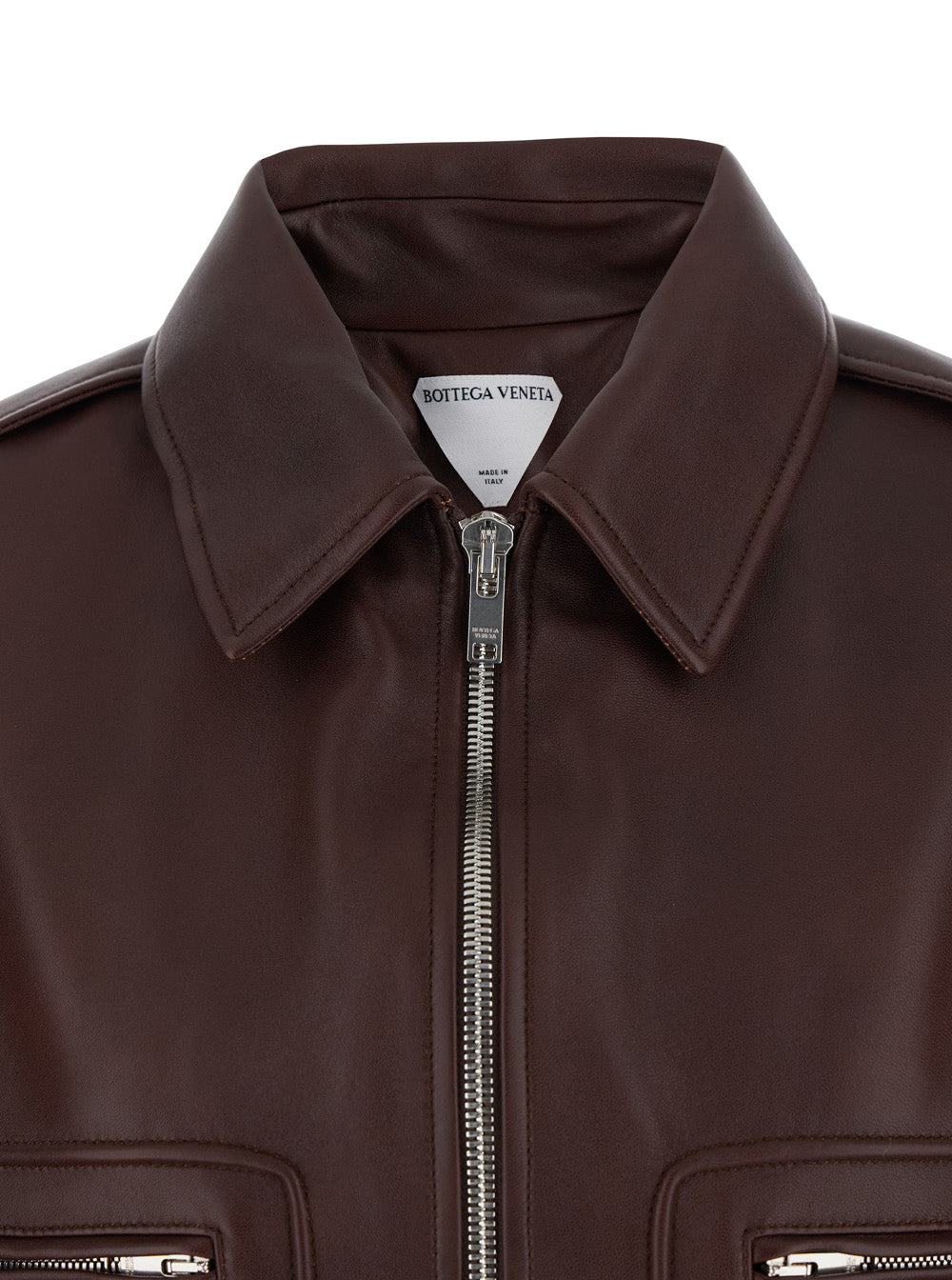 Bottega Veneta Women Brown Shearling Coat With Removable Fur Collar And Front Zip Closure In Leather Woman BOTTEGA VENETA