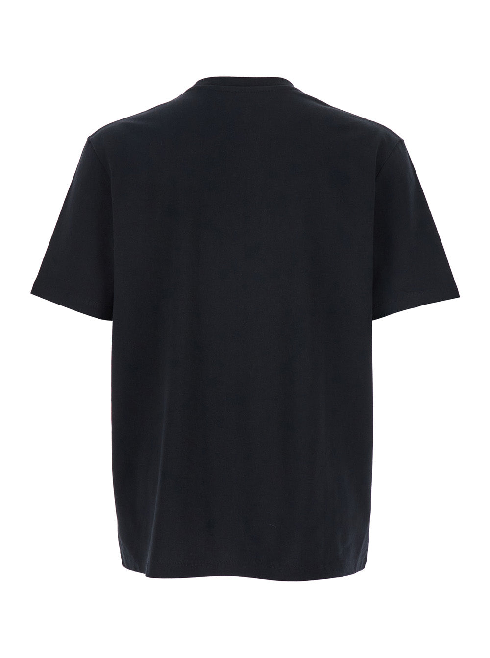 Balmain Men Black Crewneck T-Shirt With Logo Lettering Print On The Front In Cotton Man BALMAIN