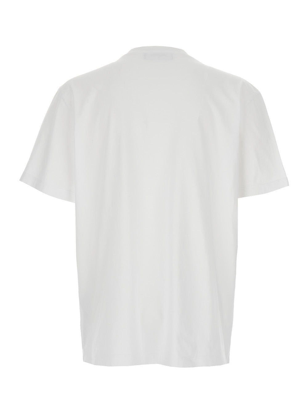 Dsquared2 Men White Crewneck T-Shirt With Logo Lettering On The Front In Cotton Man DSQUARED2