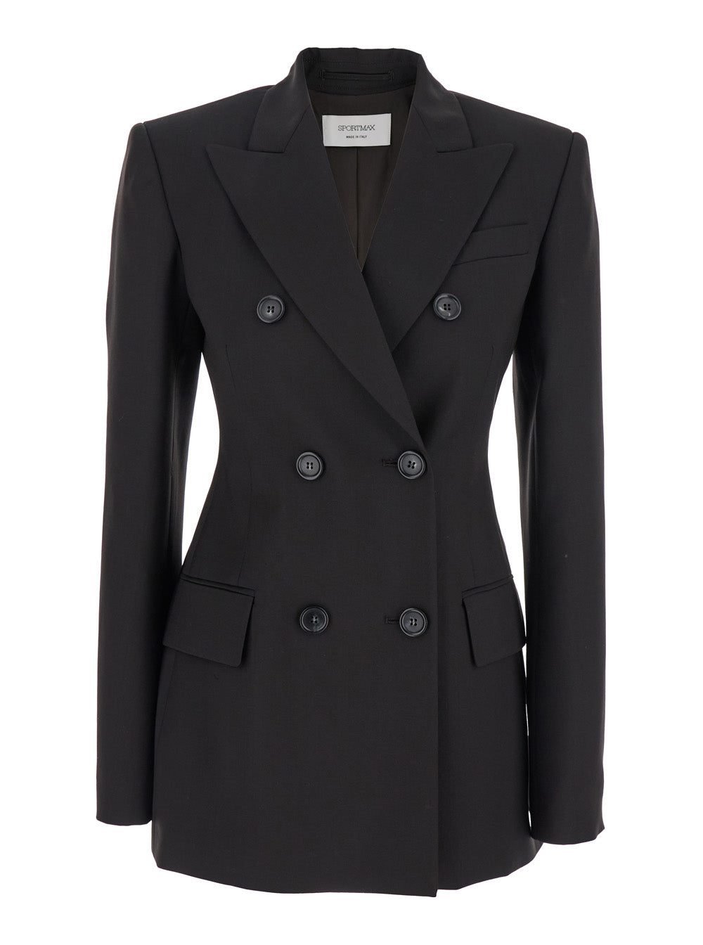 Sportmax Women 'Adamo' Brown Bouble-Breasted Jacket With Peak Revers In Wool Woman SPORTMAX