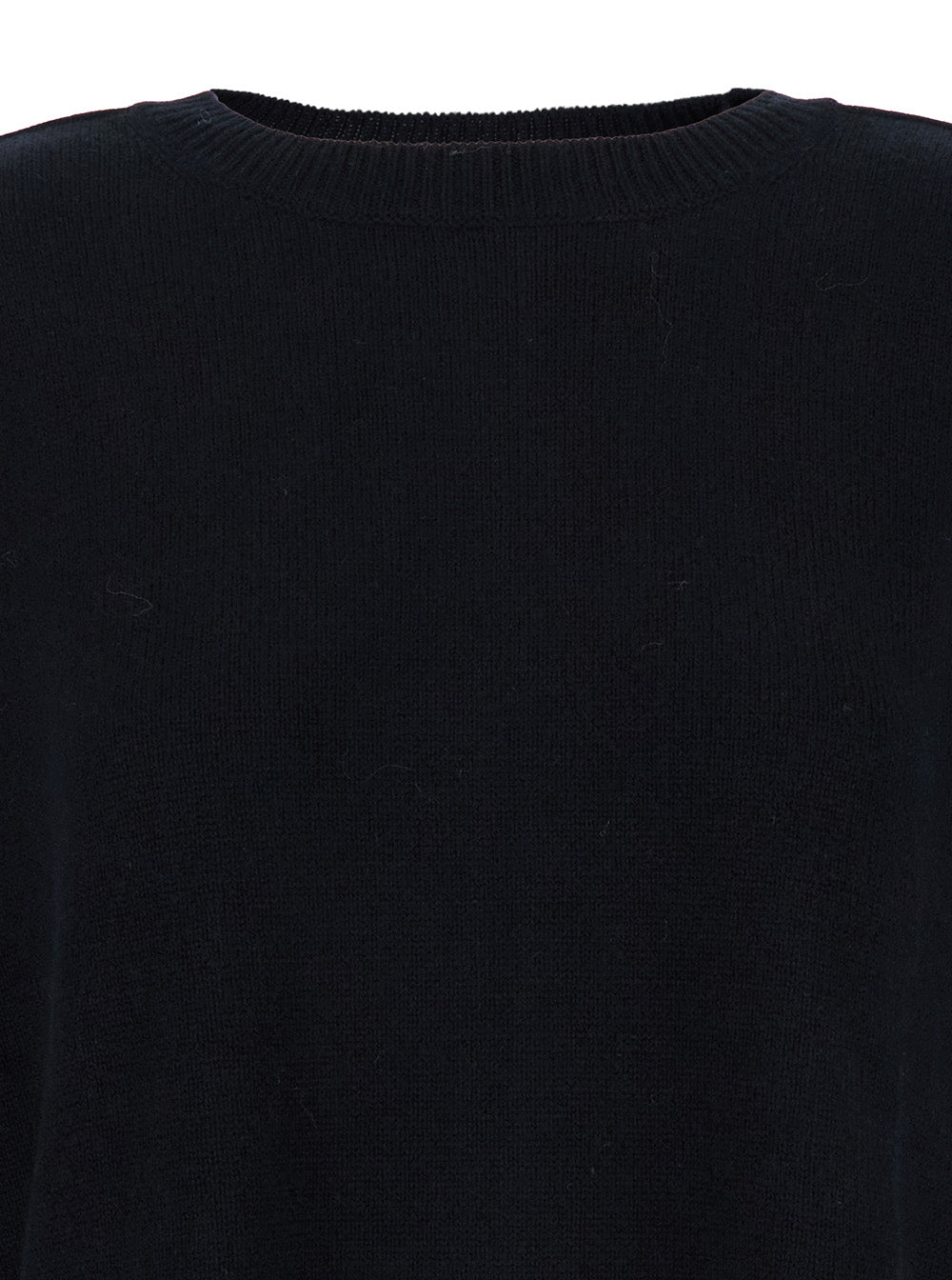 P.A.R.O.S.H. Women Black Crewneck Sweater With Asymmetric Hem In Wool And Cashmere Woman P.A.R.O.S.H.
