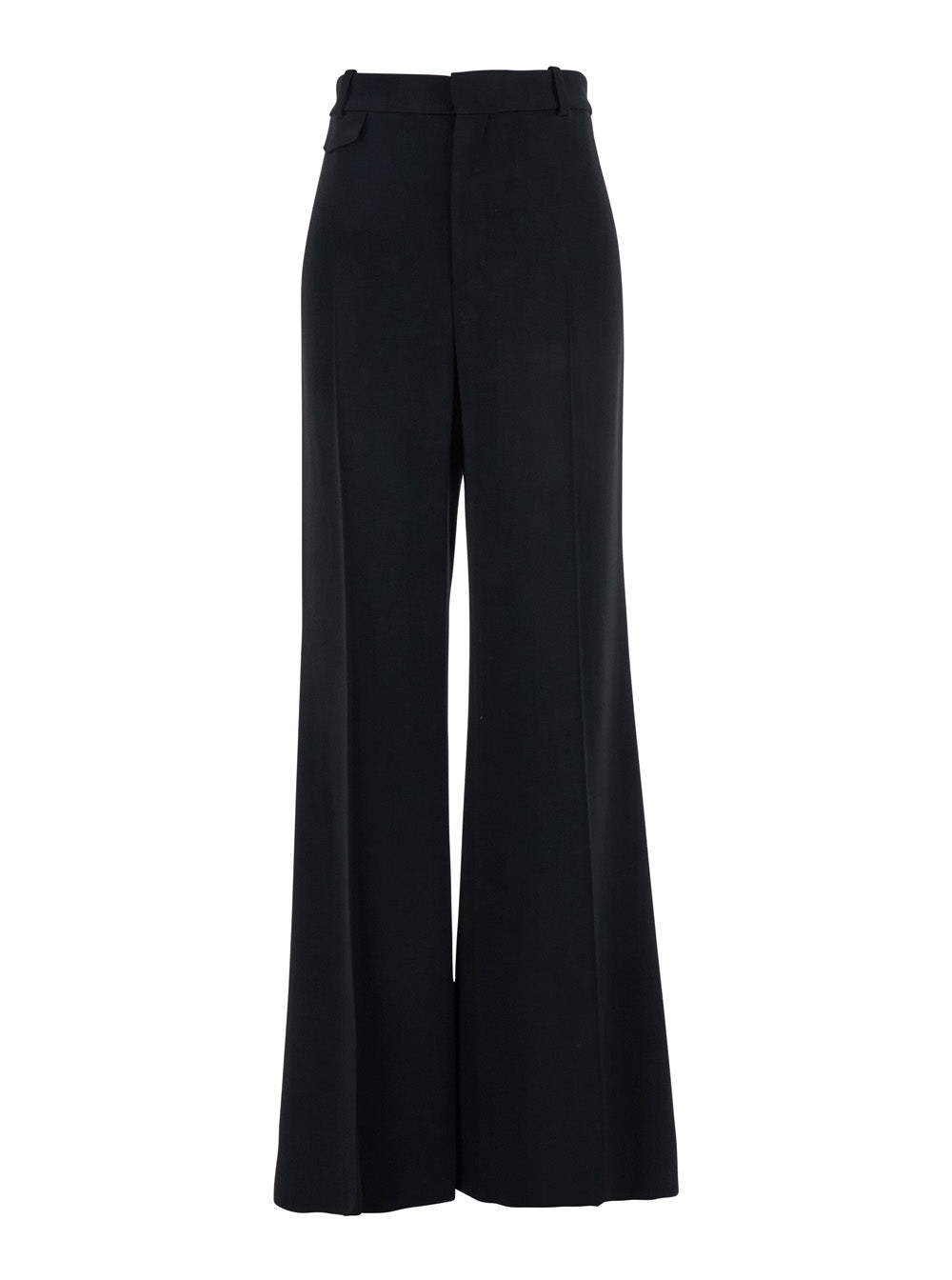 Chloé Women Black Pants With High Waist And Wide Leg In Viscose Blend Stretch Woman CHLOE