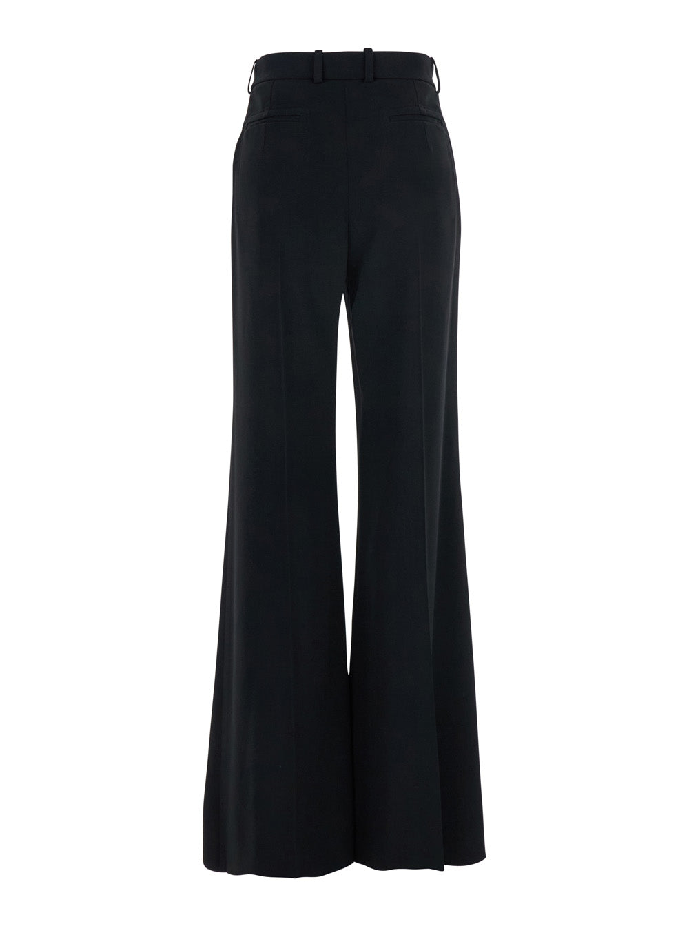 Chloé Women Black Pants With High Waist And Wide Leg In Viscose Blend Stretch Woman CHLOE