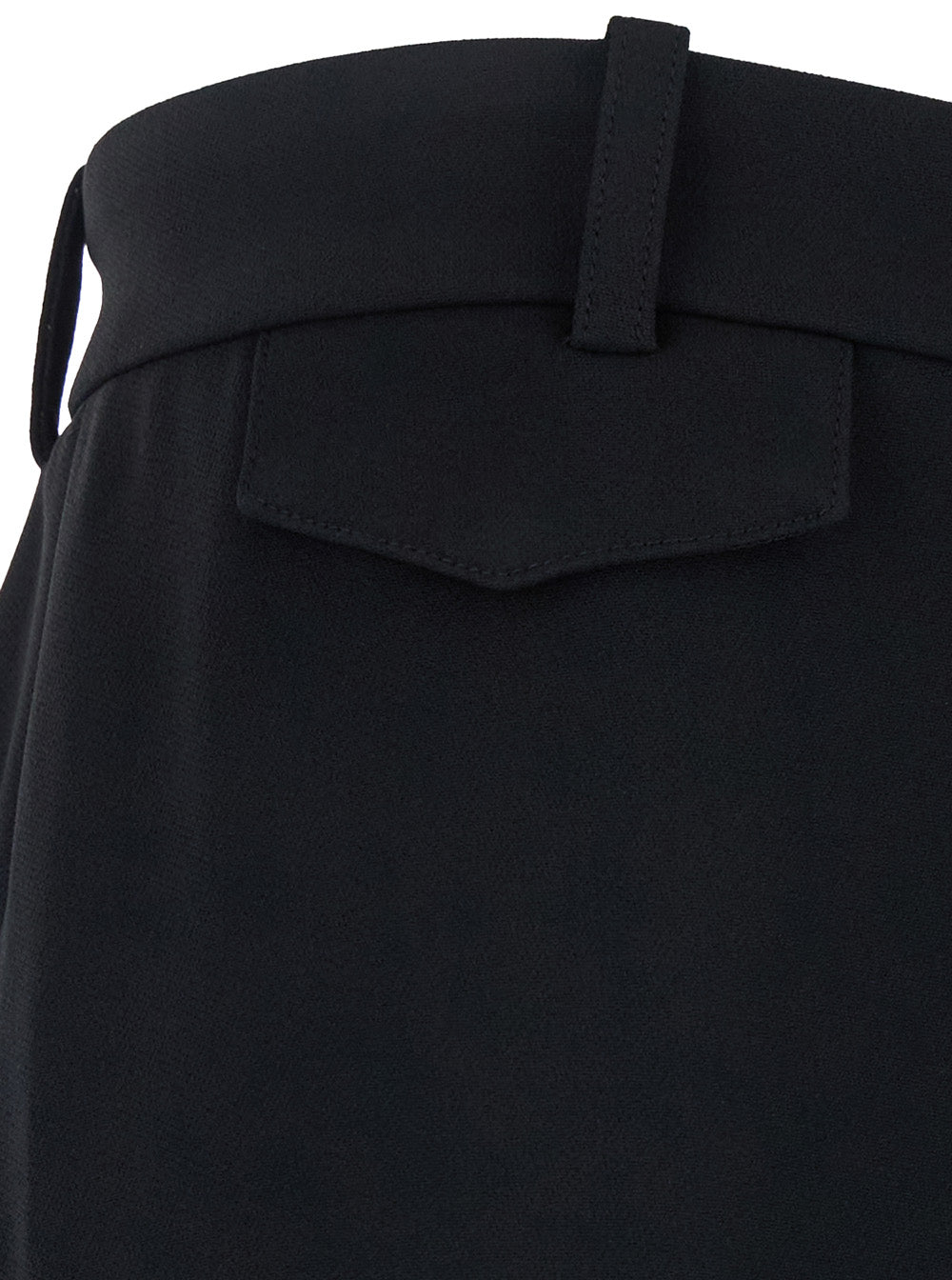 Chloé Women Black Pants With High Waist And Wide Leg In Viscose Blend Stretch Woman CHLOE