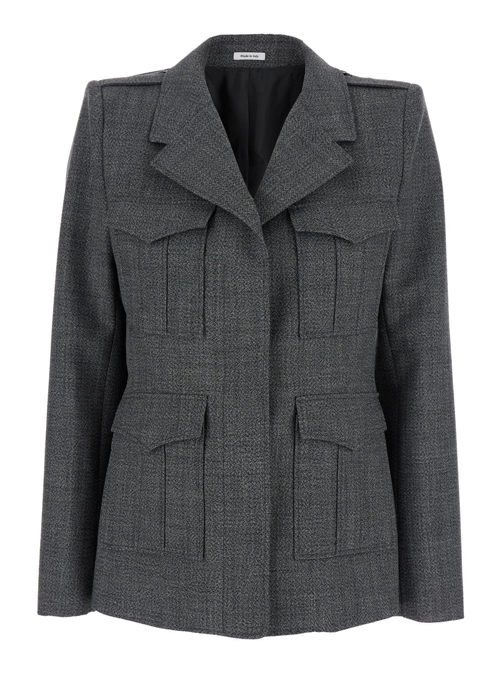 Alexander Mcqueen Women Grey Jacket With Wide Notched Revers In Wool Woman ALEXANDER MCQUEEN