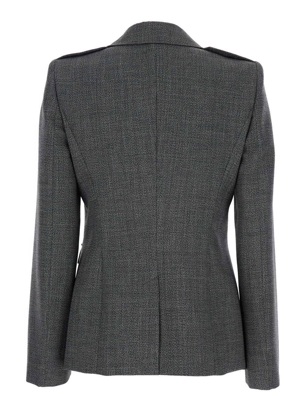 Alexander Mcqueen Women Grey Jacket With Wide Notched Revers In Wool Woman ALEXANDER MCQUEEN