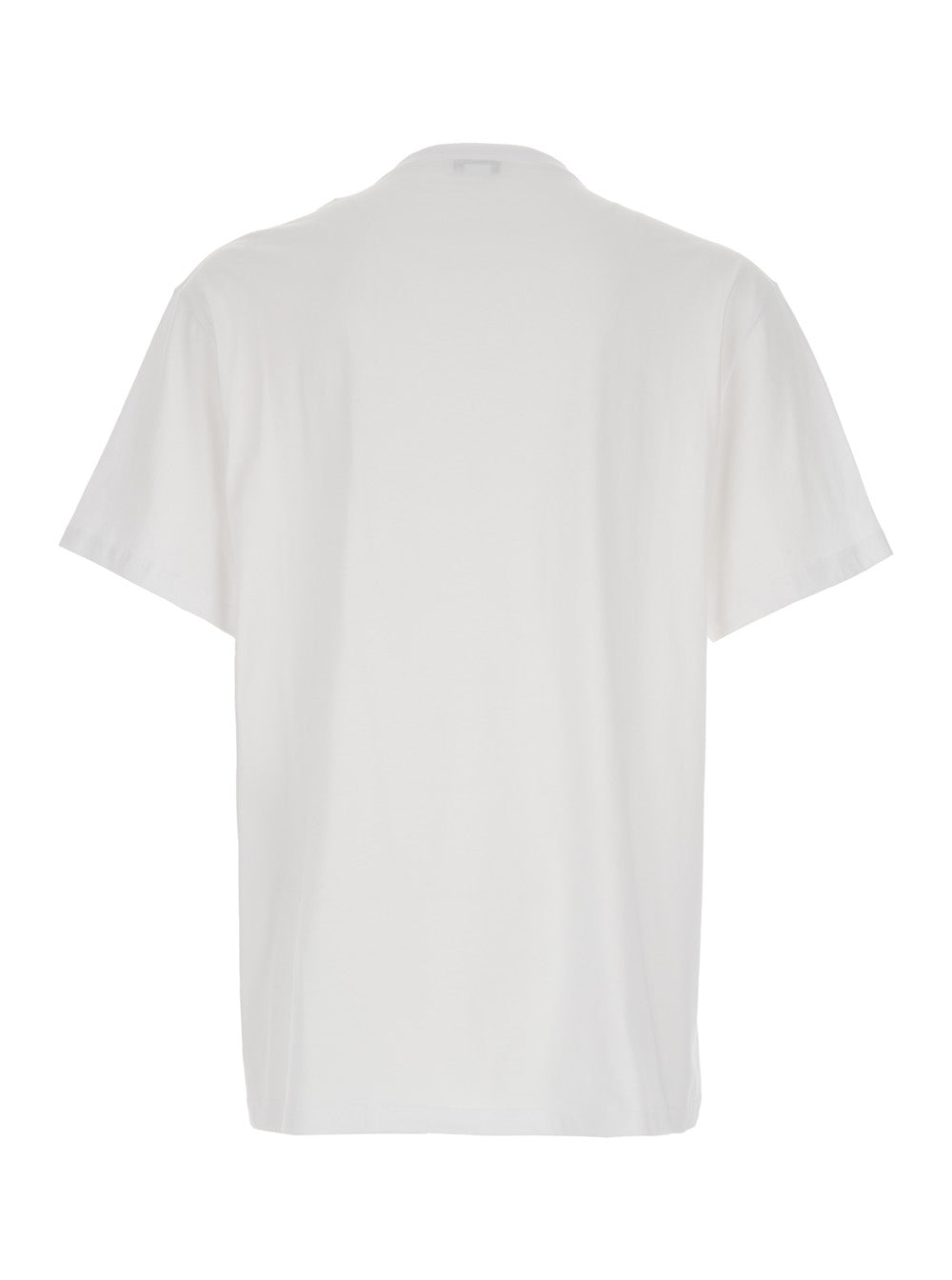 Alexander Mcqueen Men White Crewneck T-Shirt With Logo Lettering On The Front In Cotton Man ALEXANDER MCQUEEN