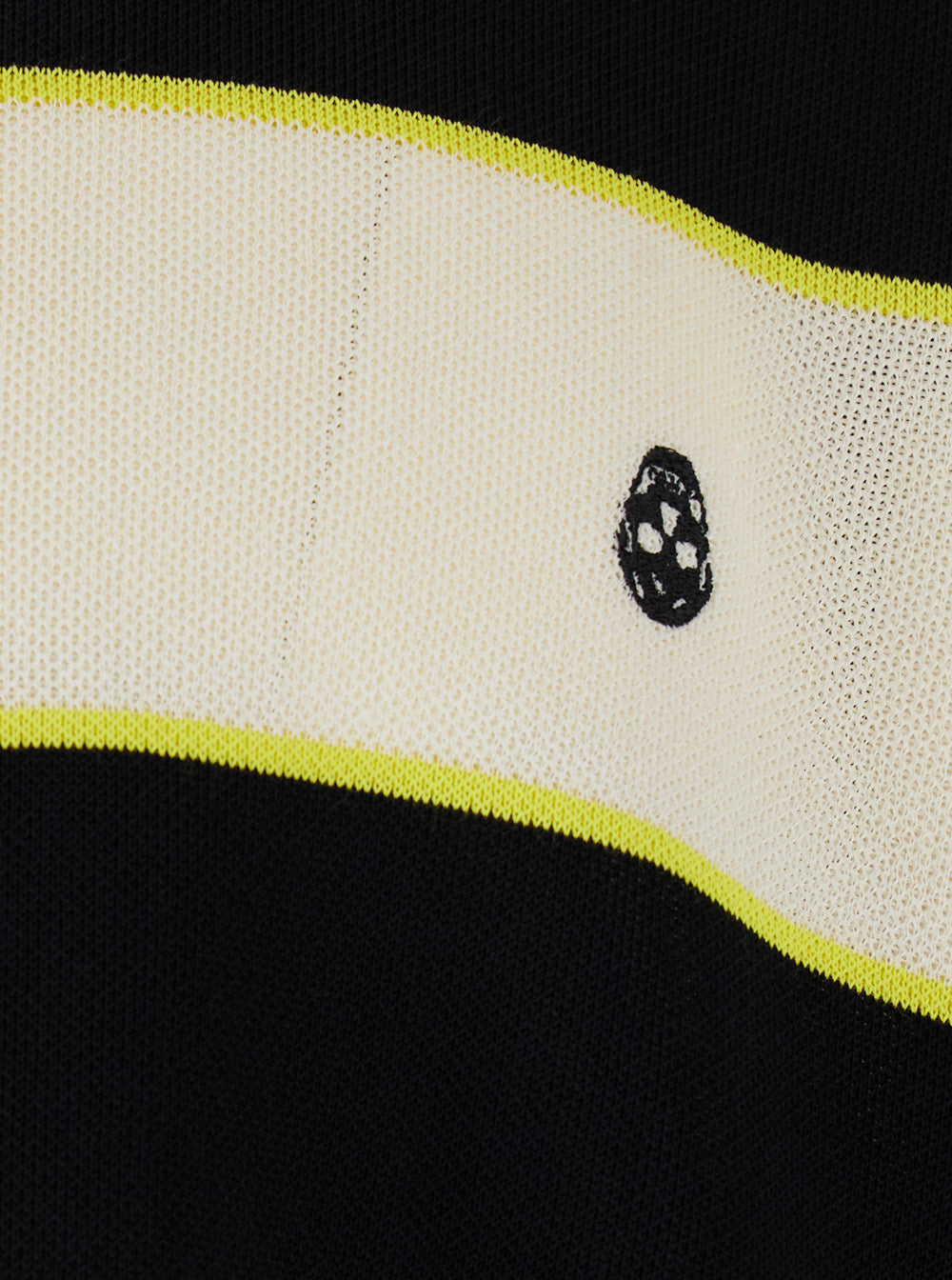 Alexander Mcqueen Men Black And White Long-Sleeve Polo Shirt With Logo Patch On The Front And All-Over Striped Motif In Cotton Blend Man ALEXANDER MCQUEEN
