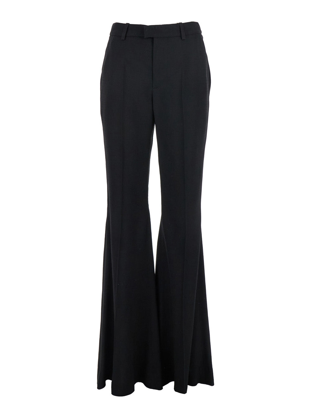 Balenciaga Women Black Pants With Belt Loops And Flared Leg In Viscose Woman BALENCIAGA