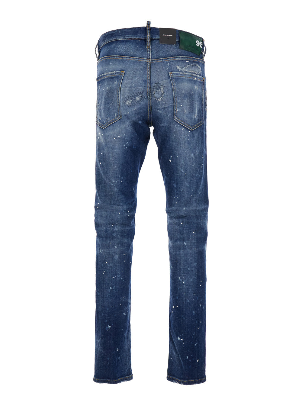 Dsquared2 Men 'Cool Gut' Blue Jeans With Belt Loops And All-Over Painted Details In Denim Man DSQUARED2