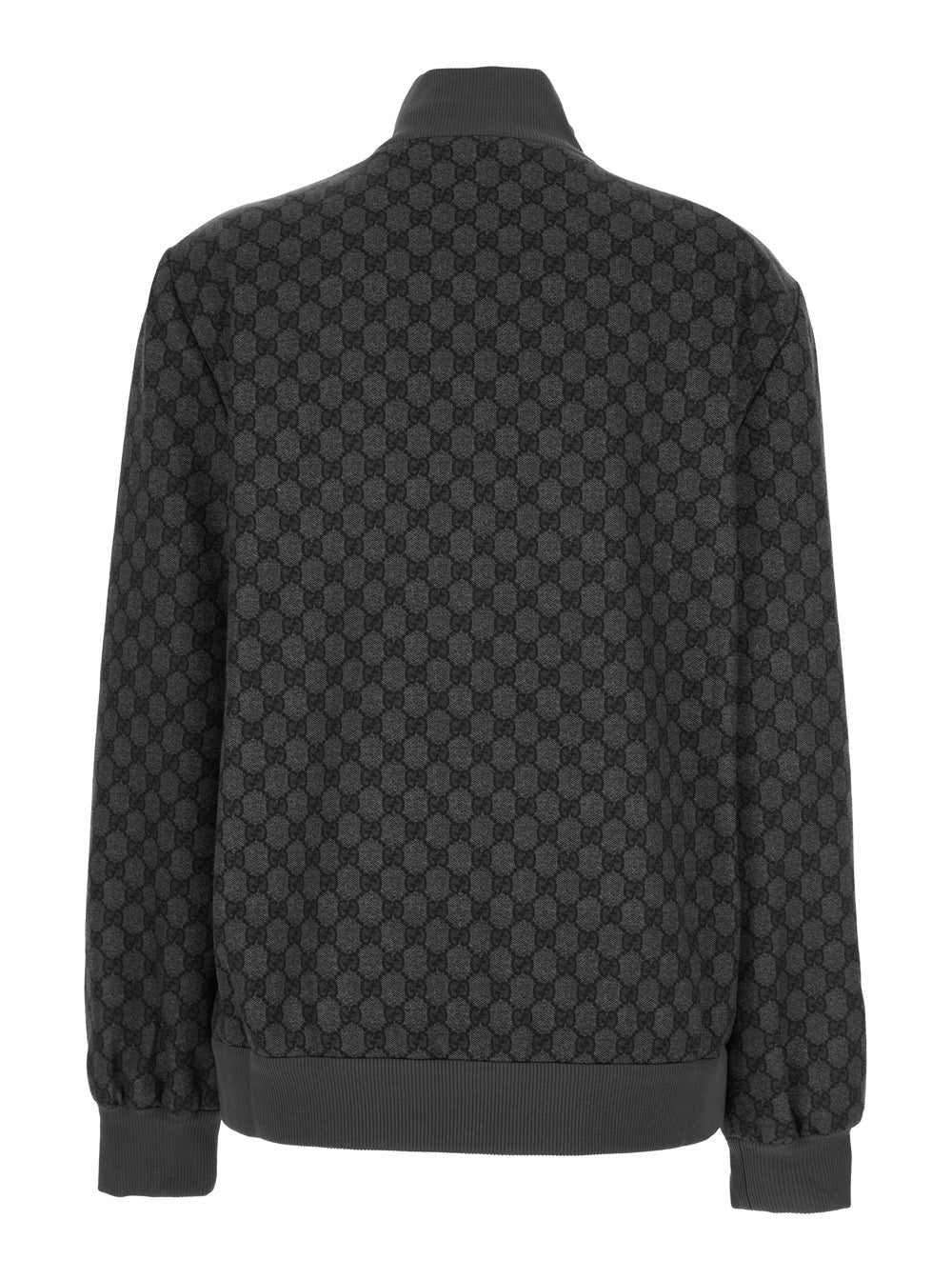 Gucci Women Grey Sweatshirt With High Neck And All-Over Gg Print In Tech Fabric Woman GUCCI