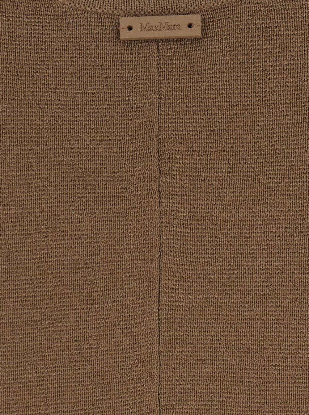 Max Mara Women 'Aceri' Brown Dress With Round Neck And Rear Single Slit In Wool Woman MAX MARA