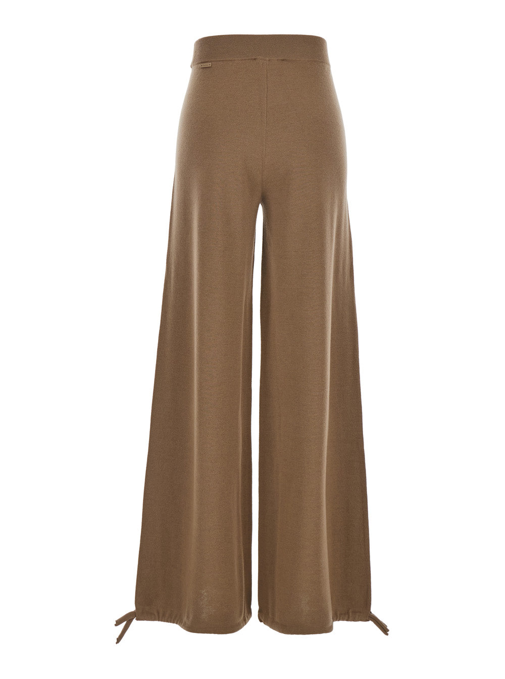 Max Mara Women 'Nigeria' Brown Pants With Elastic Waist And Wide Leg In Wool Woman MAX MARA
