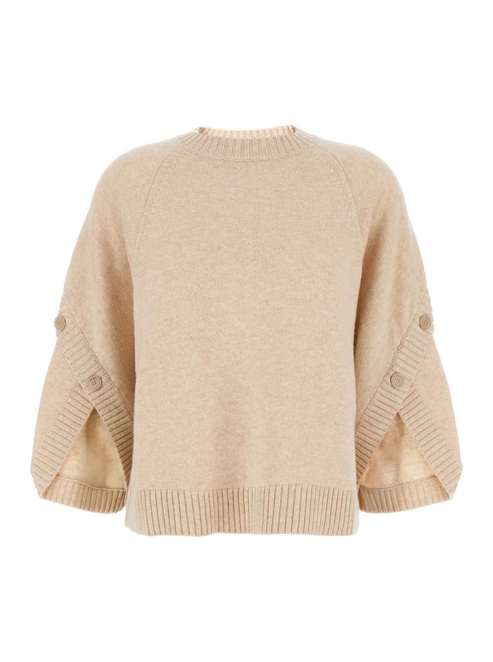 Max Mara Women 'Ampex' Beige Crewneck Sweater In Wool And Cashmere Woman MAX MARA