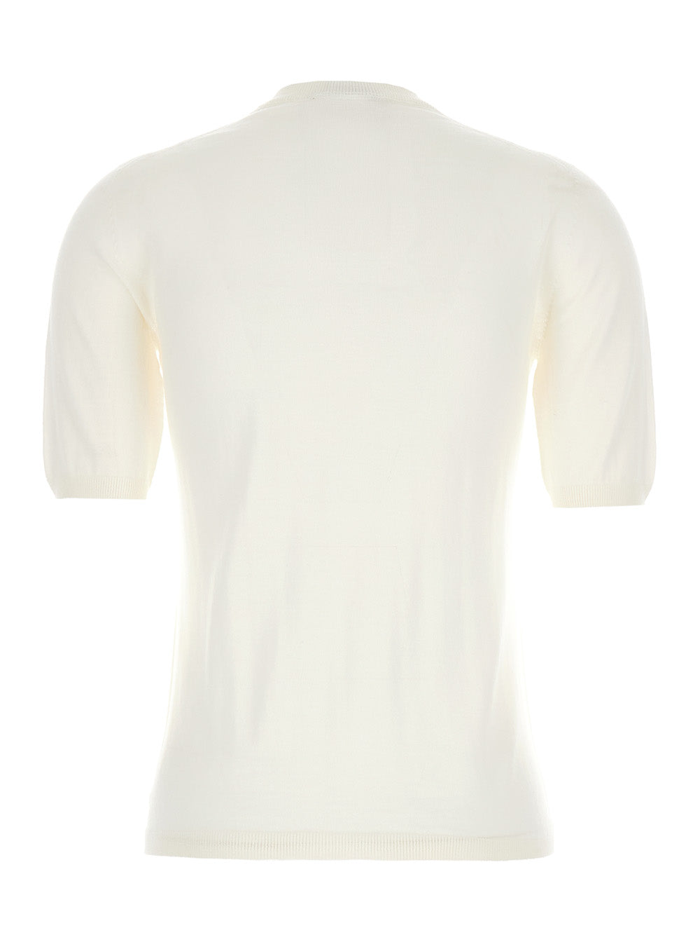 Max Mara Women 'Gerico' White Crewneck Sweater With Short Sleeves In Wool Woman MAX MARA
