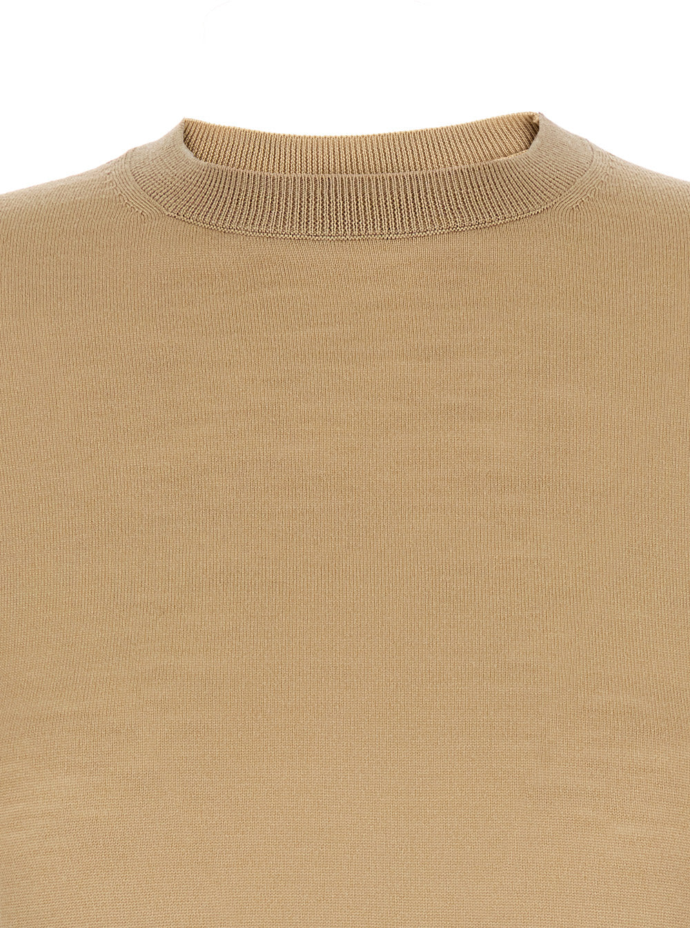 Max Mara Women 'Gerico' Beige Crewneck Sweater With Short Sleeves In Wool Woman MAX MARA