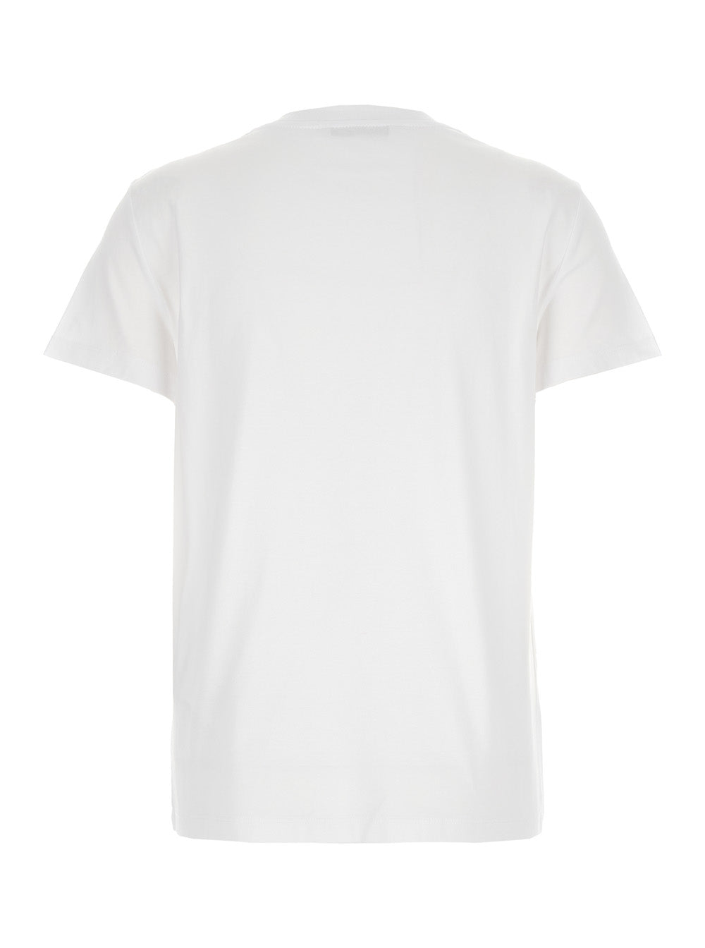Max Mara Women 'Papaia' White Crewneck T-Shirt With Tonal Logo Embroidery On The Front In Cotton Woman MAX MARA
