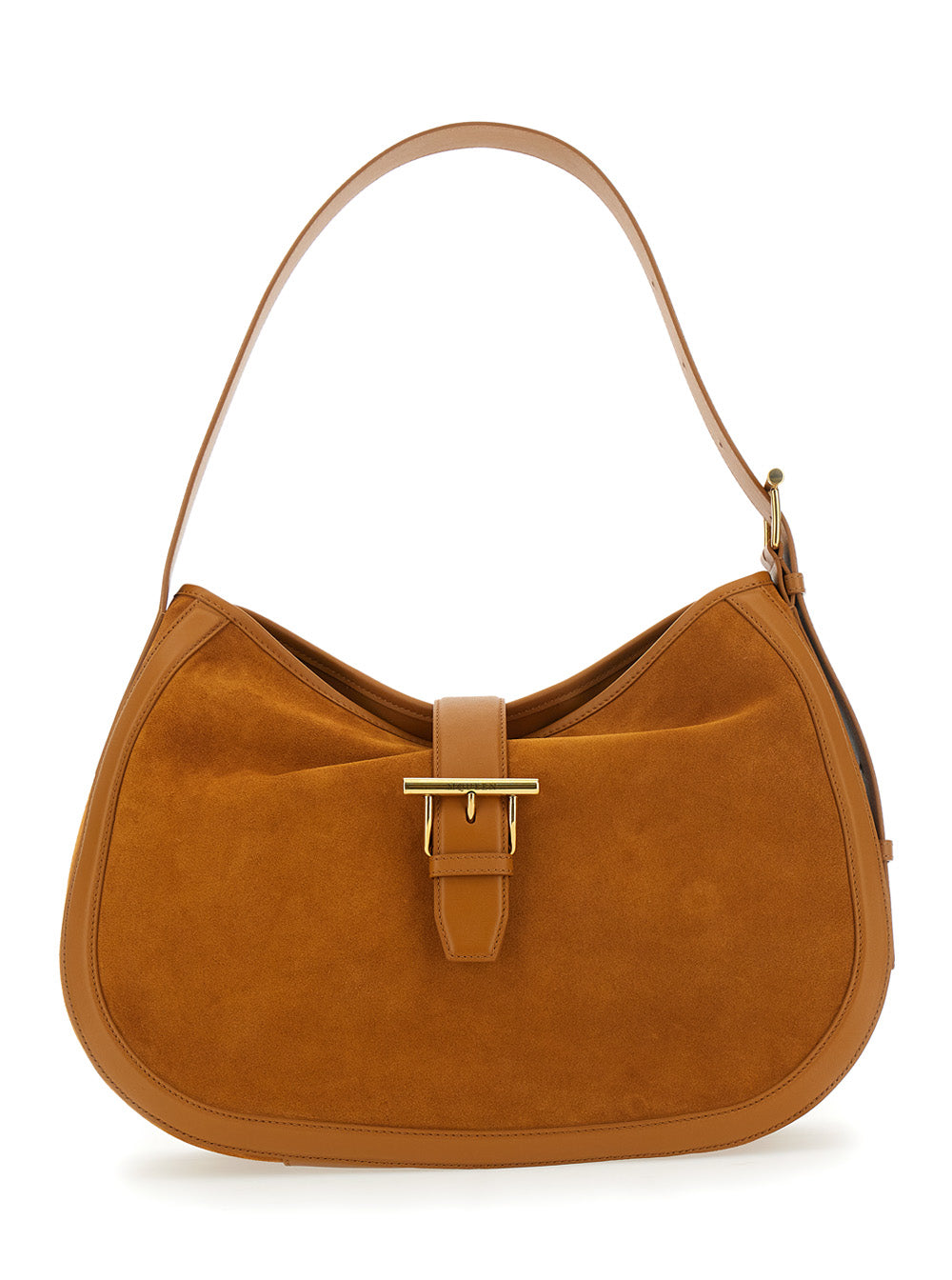 Alexander Mcqueen Women Brown Shoulder Bag With Adjustable Shoulder Strap And T Buckle Closure On The Front In Suede Woman ALEXANDER MCQUEEN