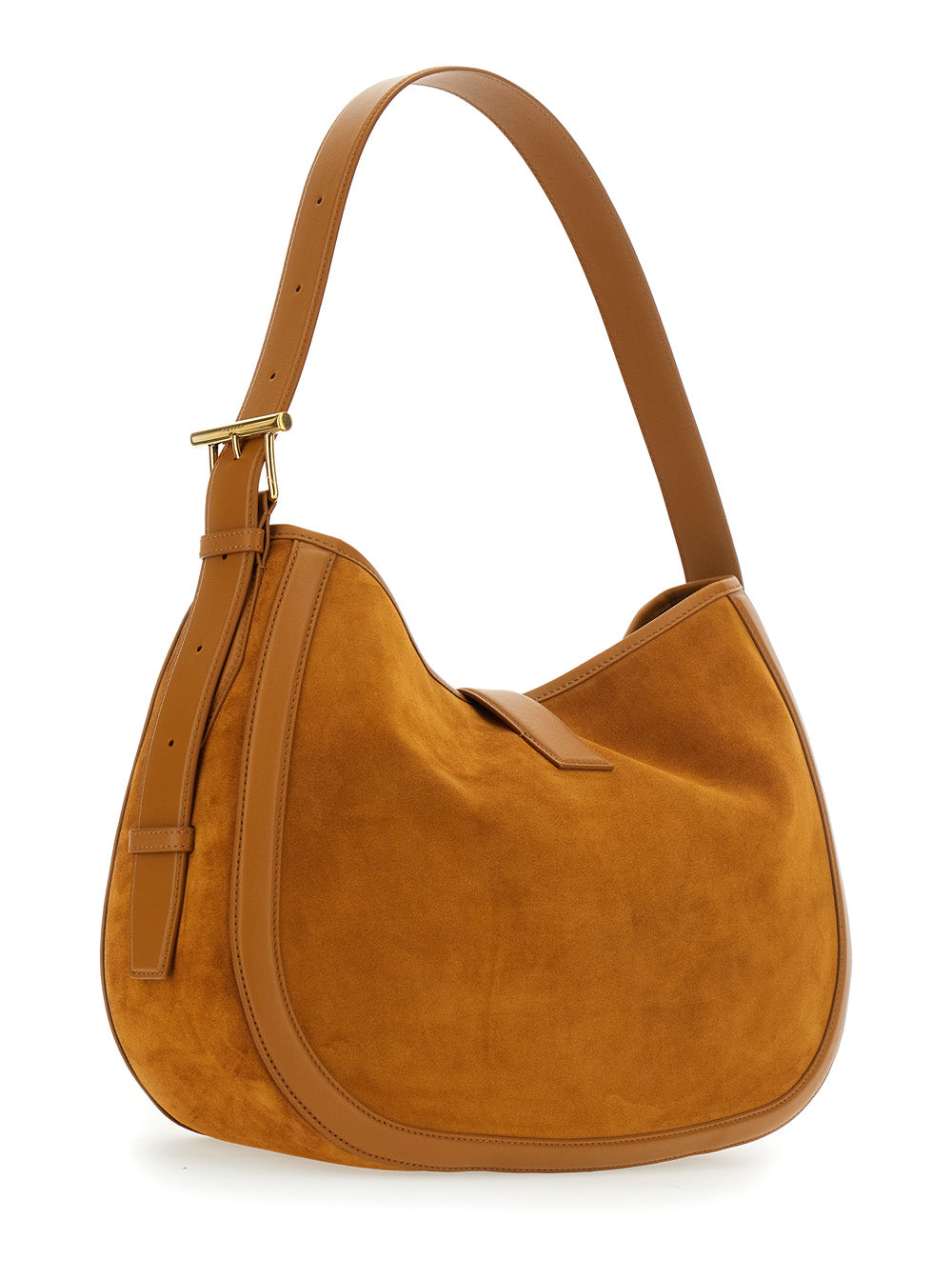 Alexander Mcqueen Women Brown Shoulder Bag With Adjustable Shoulder Strap And T Buckle Closure On The Front In Suede Woman ALEXANDER MCQUEEN