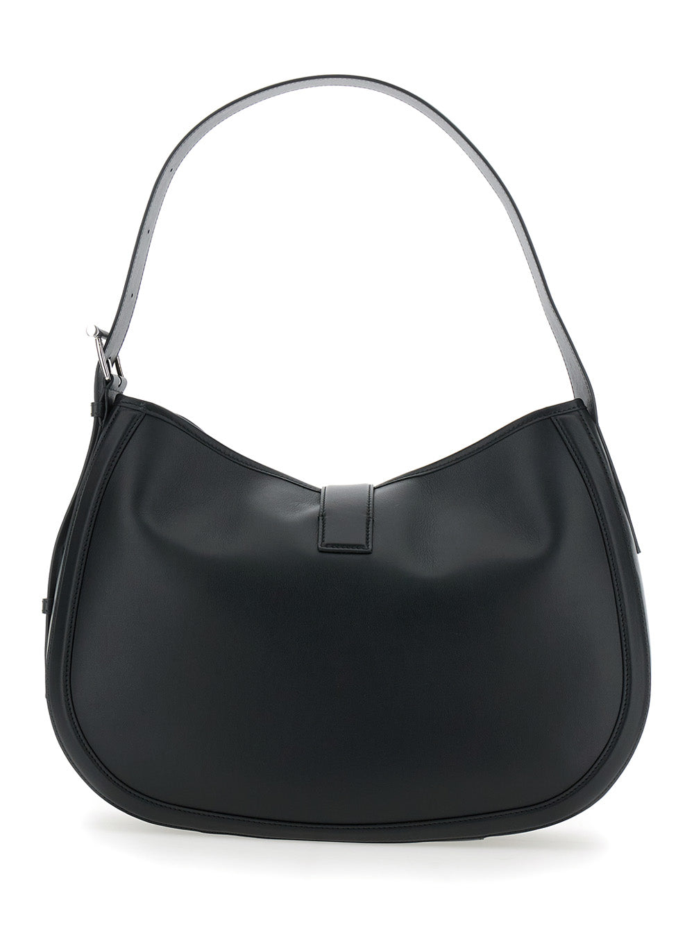 Alexander Mcqueen Women Black Shoulder Bag With Adjustable Shoulder Strap And T Buckle Closure On The Front In Leather Woman ALEXANDER MCQUEEN